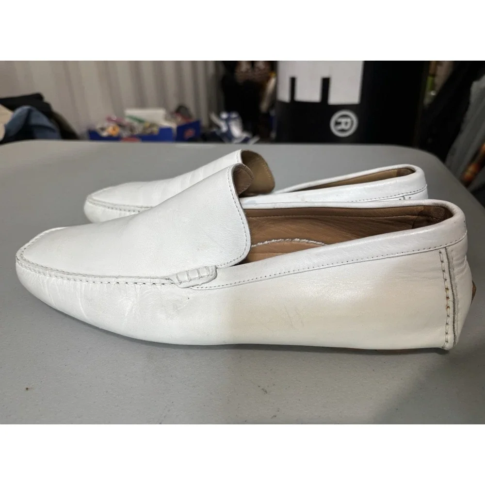 Bally Men's Leather Driving Shoes US9.5 White